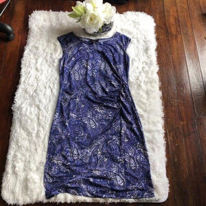 Dana Buchanan Elegant Paisley Print Dress - Perfect for Any Occasion - Size M